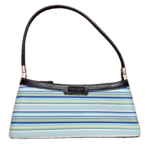 Kate Spade blue green striped handbag